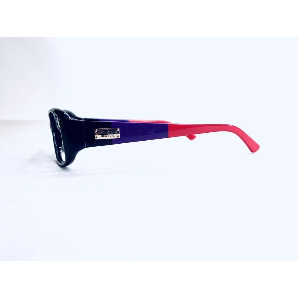 Kate Spade NY Black Purple Red Rectangular Wrap Eyeglasses Paxton 53 16 130